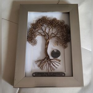 Metallic Tree Art in Silver Frame